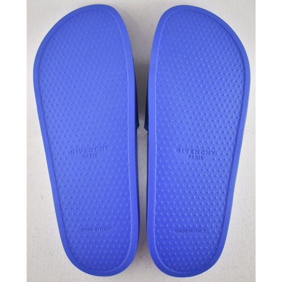 Givenchy Paris Blue White Logo Rubber Pool Slide Sandal Flip Flop Flat 44 11 main image 11